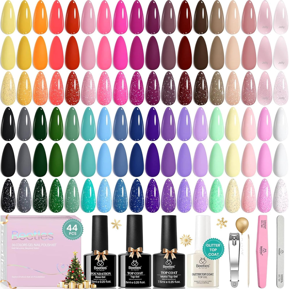 Beetles Gel Polish winter colors swatches show rich pigmentation for durable manicures.
