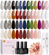 Beetles Gel Polish Winter Kit close-up swatches show versatile color range for any manicure.