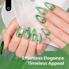 Beetles Emerald Cat Eye Gel Polish finish with 28+ days wear potential.