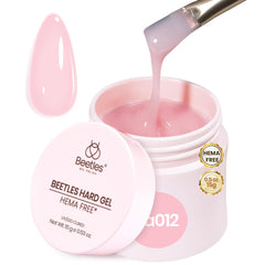 Beetles HEMA-Free Hard Gel jar 0.5oz used for testing and shade exploration.