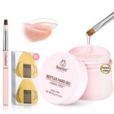 Beetles Hema Free Hard Gel with flat brush for smooth application and precise sculpting
