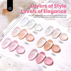 Beetles Jelly Gel Nail Polish nude pink swatch for soft, elegant nails.