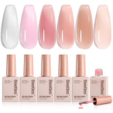 Beetles Jelly Gel Nail Polish Set six color bottles for versatile looks