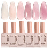 Beetles Jelly Gel Polish Set in nude-pink-purple colors for versatile manicure options