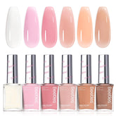 Beetles Jelly Nail Polish Set: six pink nude shades for versatile everyday looks.