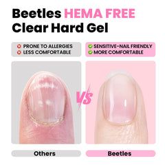 Beetles Jelly Pink Hard Gel shows rosy translucent tone for overlays.