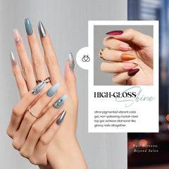 Beetles LED/UV cure compatibility image shows fast curing for efficient nail art.