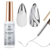 Beetles Metallic Silver Liner Nail Art with precise thin brush for clean lines.