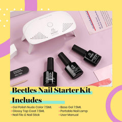 Beetles mini UV LED lamp shown with USB for portable gel curing
