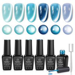 Beetles Moonlit Mist cat-eye set with magnet tool for customizable magnetic nail designs.