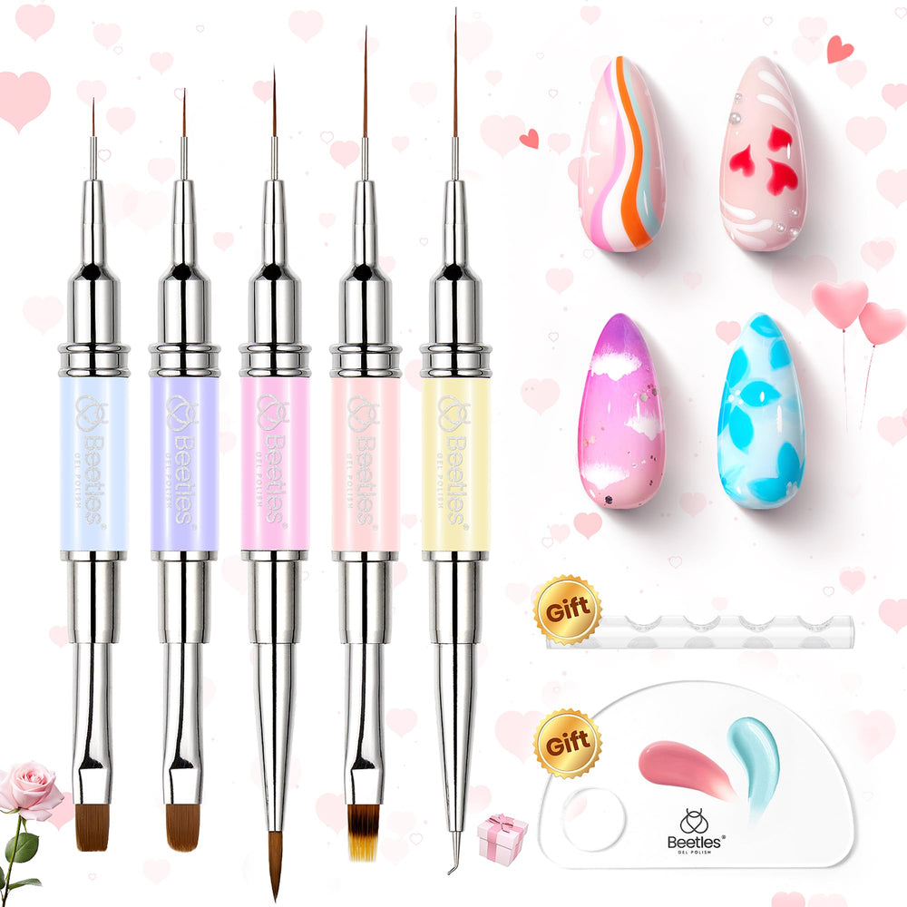 Beetles Nail Art Brushes set with double-ended pens for precise lines and patterns