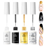 Beetles Nail Art Liner Gel Set gold bottle closeup for precise metallic accents.