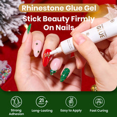 Beetles nail decorations—crystal and pearl set for eye-catching festive accents.