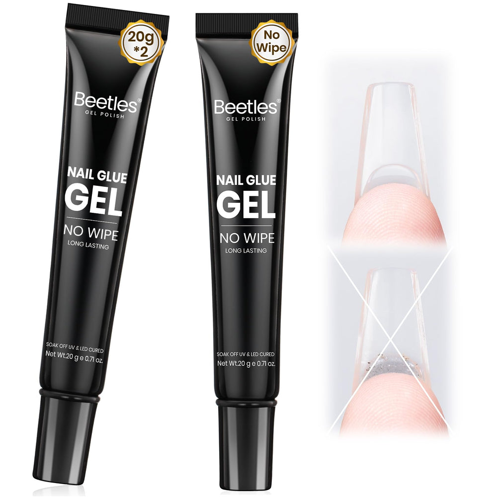 Beetles Nail Glue Gel 2pcs pack bottles for convenient at-home manicures