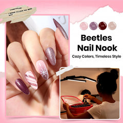 Beetles Nail Nook glossy top coat delivers a high-shine finish.