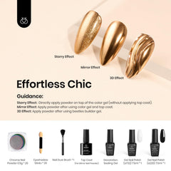 Beetles chrome powder dusting brush for precise application