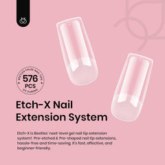 Beetles Nail Tips Medium Square close-up highlights thin back edge for comfortable fit.