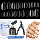 Beetles Nail Tips Short Oval 240pcs—pre-shaped extensions for faster DIY manicure