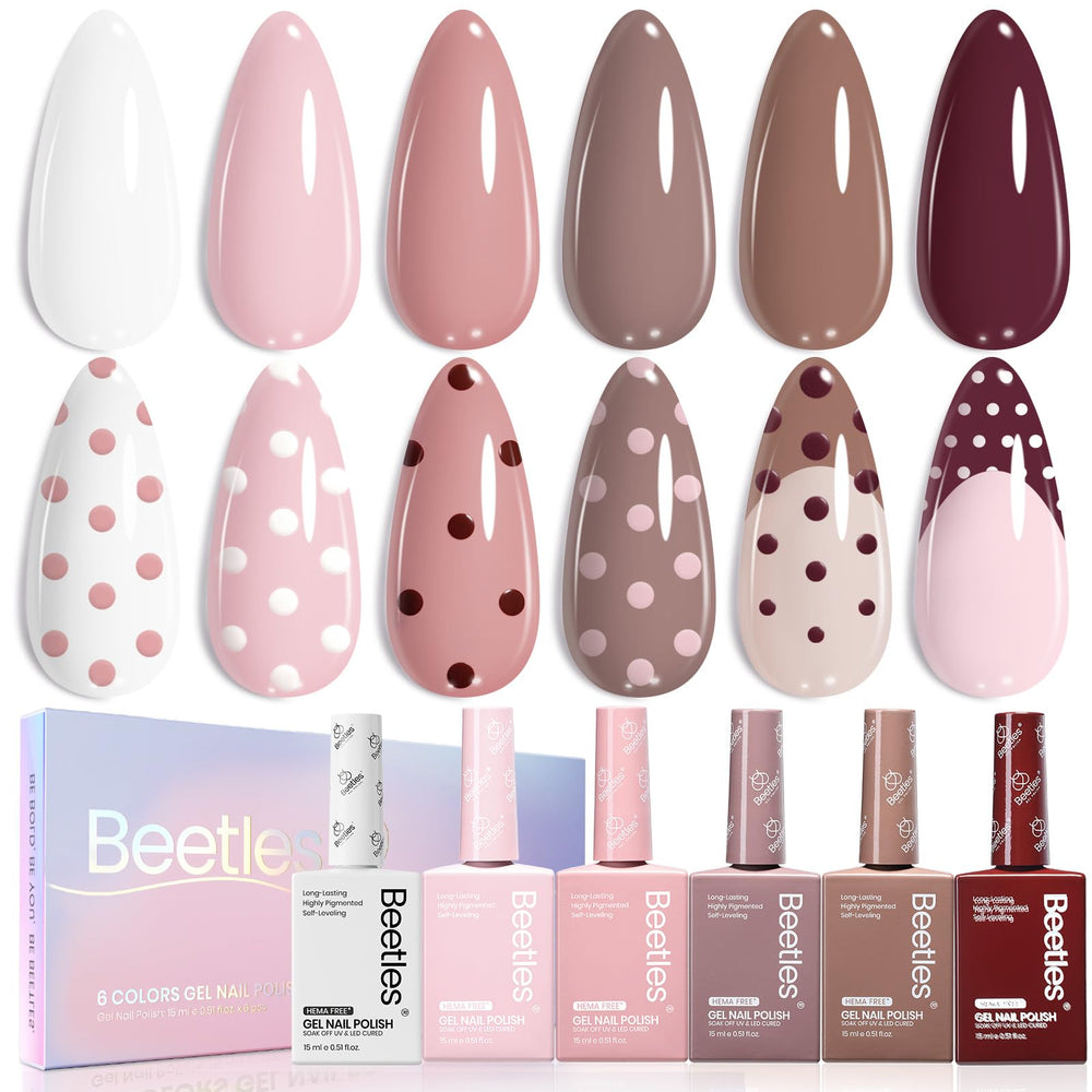 Beetles Neutral Gel Nail Polish Set 6-shade palette for versatile everyday wear
