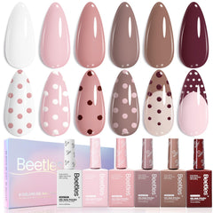 Beetles Neutral Gel Nail Polish Set 6-shade palette for versatile everyday wear