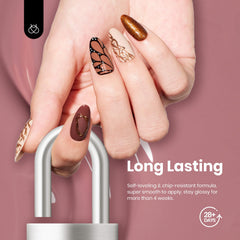 Beetles Neutral Gel Nail Polish Set at-home application with lamp enables long-lasting color.