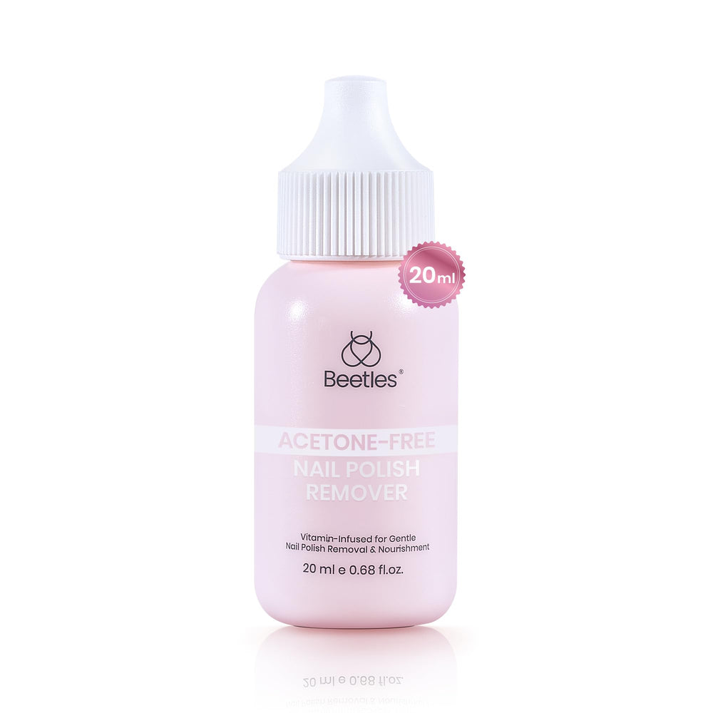 Beetles Non Acetone Nail Polish Remover bottle front showing compact travel size