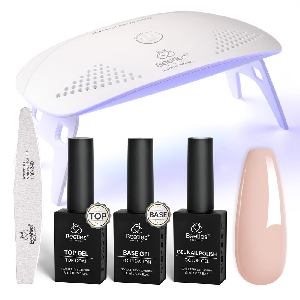 Beetles Nude Gel Nail Kit front view for easy at-home manicure