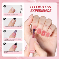 Beetles Nude Pink Fall nail art on nails with soft, elegant finish.