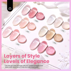Beetles Nude Pink Gel Nail Polish Set layer-1 closeup illustrating translucent nude pink tint