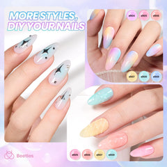 Beetles Pastel Gel Nail Polish Kit colors display showing the six trend shades