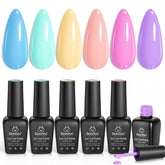 Beetles Pastel Gel Nail Polish Set blue bottles offer versatile everyday manicure.