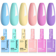 Beetles Pastel Gel Polish Yellow bottle for sunny, long-lasting manicure.