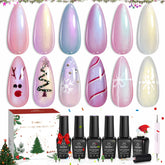 Beetles Pearl Gel Nail Polish Set Dreamscape in Snow box with festive gift-ready packaging.