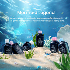 Beetles Pearl Gel Polish with mermaid swirl design enables creative nail art.