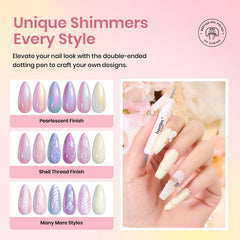Beetles pearl shimmer colors in a six-color gel nail polish set