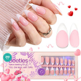 Beetles pink French tips press-on nails for at-home salon-quality manicures.