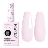 Beetles Pink Gel Nail Polish bottle shows vibrant baby pink with lasting color