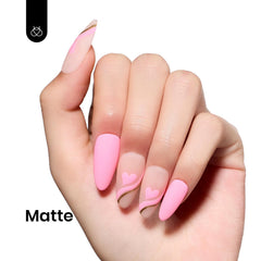 Beetles Pink Gel Polish with LED lamp setup enables quick curing.