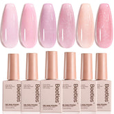 Beetles Pink Glitter Gel Polish Set — six colors for versatile shimmering nails.