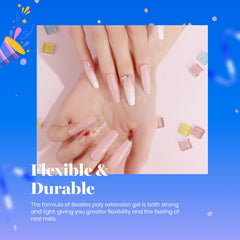Beetles extension gel forming extra length on natural nail