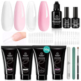 Beetles Poly Nail Extension Kit pink color swatches for at-home salon results