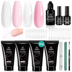Beetles Poly Nail Extension Kit pink color swatches for at-home salon results