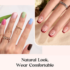 Beetles Press On Nails Kit 15 sizes chart helps the perfect fit.