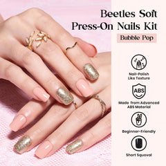 Beetles Press On Nails Kit 24 colors glossy glitter demonstrates versatile finishes for DIY nail art