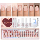 Beetles press-on nails kit Mocca Mousse French for at-home manicure