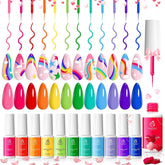 Beetles Rainbow Gel Liner Set built-in brushes for precise lines and details.
