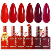 Beetles red gel nail polish set six colors bottle lineup for long-lasting color ideas