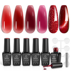 Beetles Red Revival collection six colors for vibrant festive nails.
