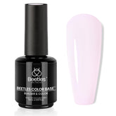 Beetles Rubber Base Gel Polish close-up bottle in sheer light pink for natural nude nails.