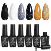 Beetles Shimmer Gel Nail Polish Set packaging showcases six colors for at-home manicures.